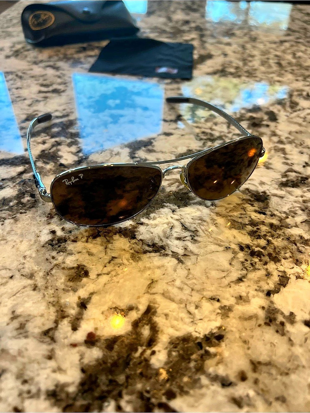 Ray-Ban 8301 004/M7 Sunglasses Brown Gradient Lenses Metal/Carbon Fiber Frame